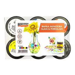 Набір фарб Glass&porcelaine, на водній основі, 6х30 мл, Pentart (4823100299145) - мініатюра 3