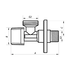 Кран для підключення сантехприборів Nolf 1/2"x1/2" NF.1101 (NF2972) - мініатюра 2