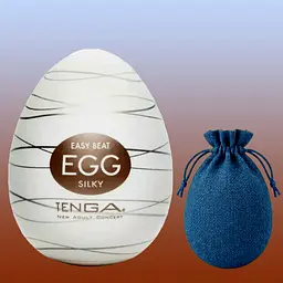 Мужской мастурбатор Tenga EGG Silky яйцо + лубрикант 5 мл и мешочек - миниатюра 2