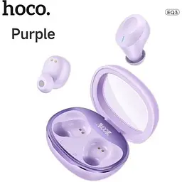 Навушники бездротові Hoco EQ3 Samrt TWS з підтримкою Сірі фіолетові 6931474798589 - мініатюра 5