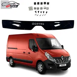 Дефлектор капоту мухобійка для Renault Master 2014-2020 Євро Кріплення (Vip Tuning)