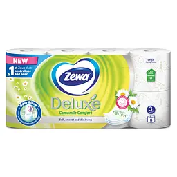 Туалетний папір Zewa Deluxe Ромашка 3 шари 8 рулонів (7322541171708)
