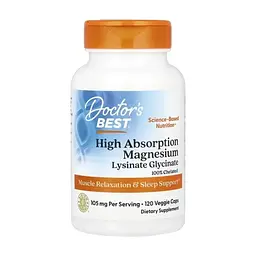 Витаминно-минеральный комплекс Doctor's Best Магний с высокой степенью усвоения, 105 мг, High Absorption Magnesiu (DRB-00565)