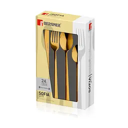 Набір столових приборів Bergner Sofia gold 24 предмета (BG-45143-GD) - мініатюра 6