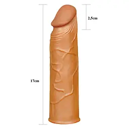 Насадка на пеніс Lovetoy Pleasure X-Tender Series 17 см коричневий - мініатюра 3