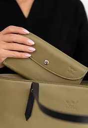 Шкіряний гаманець Smart Wallet оливкова краста - мініатюра 5
