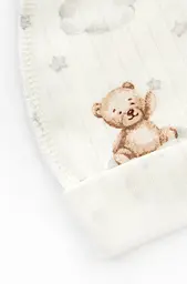 Шапочка для немовлят з підворотом Bear on a cloud з тканини інтерлок - мініатюра 2