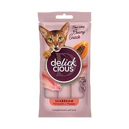 Ласощі для котів Delickcious Дорада з додаванням папаї 4 х 15 г (4820269141612)