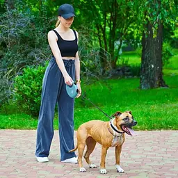 Повідець-рулетка для собак Waudog R-leash з контейнером для пакетів, світловідбивна стрічка, М до 20 кг, 5 м блакитний - мініатюра 8