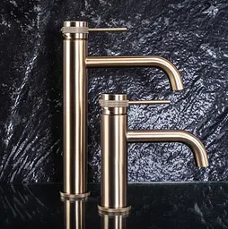 Змішувач для умивальника Rea Lungo Grip низький brushed gold REA-B6950 - мініатюра 5