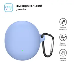 Силіконовий чохол для навушників OPPO Enco Air3, Hang Case, блакитний, ультратонкий захисний кейс товщиною 2 мм, захист від подряпин, пилу та ударів, компактний, з карабіном для кріплення, ArmorStandart (ARM79940) - мініатюра 2