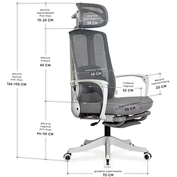 Крісло з масажним ефектом Mealux M4 Air Massage Grey (арт. HF-M4 M/G) - мініатюра 2