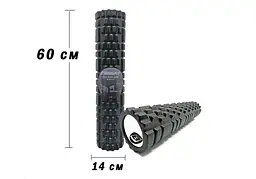 Масажний ролер EasyFit Grid Roller 60 см v.3.1 чорний (EF-2037-BK) - мініатюра 3