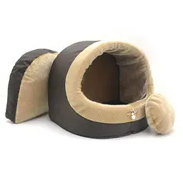 Будка для котів та собак Zoo-hunt Хутро коричневе №1 360х320х320 мм (ZH26765337-1) - мініатюра 2