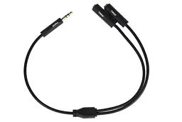 Разветвитель для наушников Jack 3.5 (папа) - 2xJack 3.5 (мама) 2E-W9697 - мініатюра 1