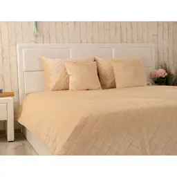 Покривало Руно двостороннє декоративне Velour Beige ромб 180х220 см (340.55_Beige ромб) - мініатюра 5