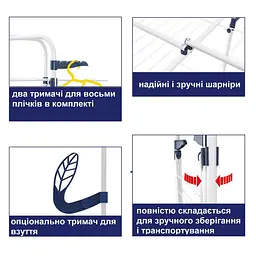 Сушарка для білизни підлогова Casa Si Athletic 4 White (CS92186E04) - мініатюра 8