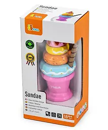 Пірамідка Морозиво Viga Toys 51321 Рожева дерев'яна іграшка - мініатюра 4