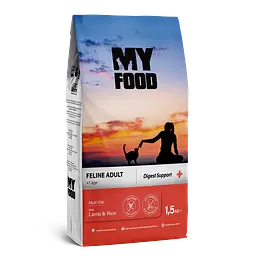 Сухий Корм ​​Myfood Суперпреміум для дорослих котів з Ягням та Рисом 1,5кг