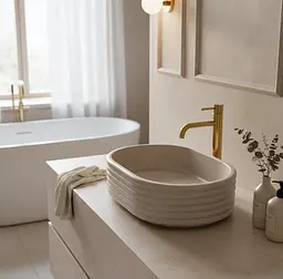 Умивальник Rea Nicoletta накладний 50x36 см beige matt REA-U7346 - мініатюра 3