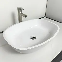 Умивальник накладний Adamant Amarant White 540x410x130мм, штучний камінь 54 см - мініатюра 3