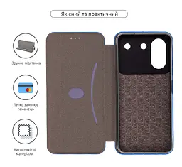 Чехол-книжка для ZTE Blade A54 4G, G-Case, синий, кожаный чехол-книжка из экокожи (PU) и TPU, с магнитом, с подставкой и вместительным кардхолдером, противоударный, защита всего корпуса, ArmorStandart (ARM70730) - мініатюра 3