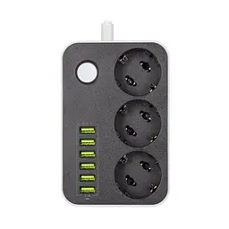 Мережевий фільтр-подовжувач СolorWay 3 розетки/6USB (CW-CHE36B)