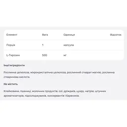 L-тирозин Solgar 500 мг 50 вегетаріанських капсул - мініатюра 4