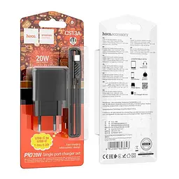 Адаптер мережевий HOCO Type-C to Type-C cable Ocean single port charger CS13A |1type-C, 20W/3A, PD/QC| - мініатюра 2