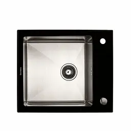 Кухонна скляна мийка Germece Handmade Black Glass (600x510x200), Чорний