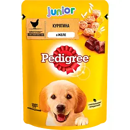 Корм для цуценят Pedigree Junior з куркою та рисом в желе, 100 г