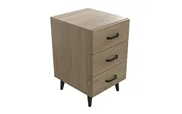 Тумба Віва 3 на конусних ніжках Ferrum-decor 56,5x35x40 Чорний метал ДСП Дуб Сонома 16 мм (FRD-106820) - мініатюра 3