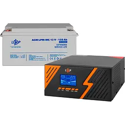 Джерело безперебійного живлення [ДБЖ] LogicPower LPM-PSW-1500VA 12V + АКБ LPM-MG 12V - 150 Ah [29700] [110196]