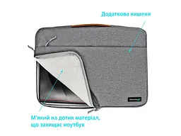 Чохол для ноутбука Grand-X SLX 15″ Grey (SLX-15G) - мініатюра 4