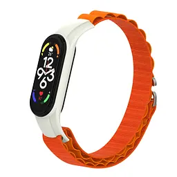 Ремінець для Xiaomi Mi Band 7/6/5/4, помаранчевий, AlpinaStyle Band, тканинний поліестеровий ремінець для фітнес браслета, дихаючий, для активного відпочинку та спорту, ArmorStandart (ARM64989) - мініатюра 3