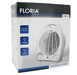 Спіральний тепловентилятор Floria ZLN6151, 3 режими 1000/2000 Вт, білий - мініатюра 4