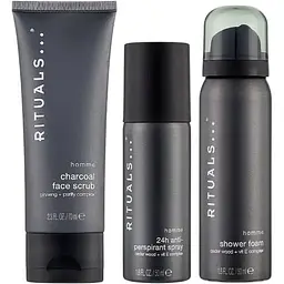 Подарунковий набір для чоловіків Rituals The Ritual of Homme Trial Set: гель-пінка для душу 50 мл + антиперспірант 50 мл + скраб для обличчя 70 мл - мініатюра 2