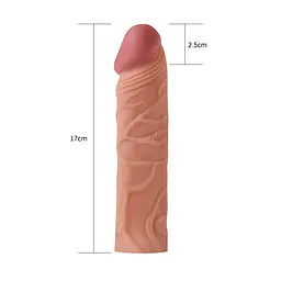 Подовжуюча насадка на член Lovetoy Pleasure X-Tender Penis Sleeve Flesh Add 1, +2.5 см (тілесний) - мініатюра 4