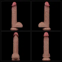 Фалоімітатор Dual Layered Silicone Nature Cock 9'' 23.5 см коричневий - мініатюра 14