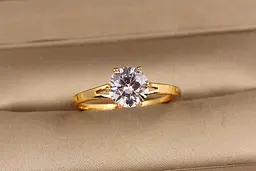 Кільце Xuping Jewelry Обітниця з каменем 7 мм р 19 золотисте