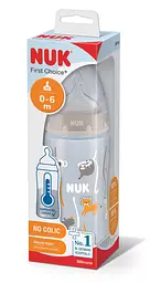 Пляшечка для годування NUK First Choice Plus Сафарі, з силіконовою соскою, 300 мл, бежевий (3952396) - мініатюра 2
