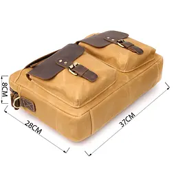 Стильний портфель з якісного текстилю зі шкіряними вставками Vintage 37х28х8 см sum0027464 - мініатюра 4