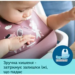 Нагрудничок Canpol babies Bonjour Paris силіконовий з кишенькою синій (74/027_blu) - мініатюра 4