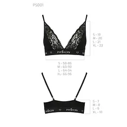 Еластичний топ з мереживом Passion PS001 TOP XL, black - мініатюра 6