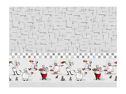Скатертина Ecotton 150х180 см бавовняна з рогожки біла світло-сіра 30161-1 Шеф-повар (21413) - мініатюра 4