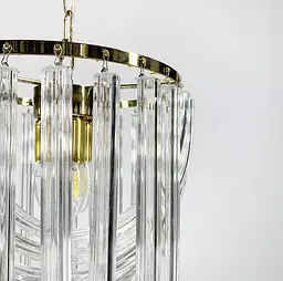 Підвісний світильник Flow Light у золотому каркасі Line.F Діаметр 30см - мініатюра 6