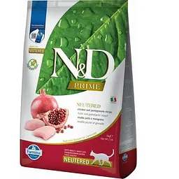 Сухий беззерновий корм Farmina N&D Prime Cat Neutered Chicken для стерилізованих котів (курка, гранат), 5 кг