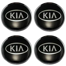 Наклейка на ковпак KIA 60 мм чорний 4 шт