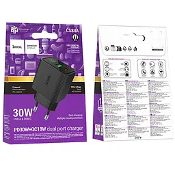 МЗП Hoco CS84A Excellent with digital display PD30W+QC3.0 (1USB-A/1C) Black - мініатюра 2