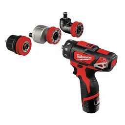Дриль-шуруповерт акумуляторний MILWAUKEE, M12 BDDXKIT-202C, 32Нм (ЗУ, 2х2Аг, насадки, кейс) - мініатюра 2